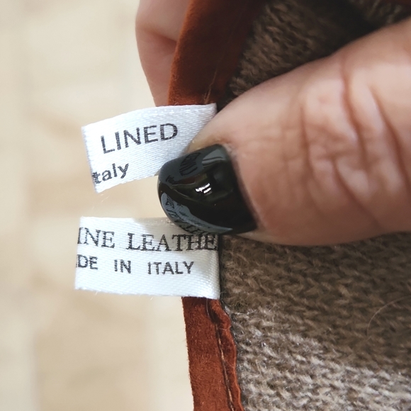 Saks Fifth Avenue Rust Fine Leather Gloves - Picture 9 of 9